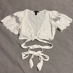 Forever 21 floral lace wrap top
